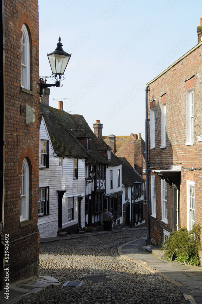 Buildings on the historic West Street in Rye UK
