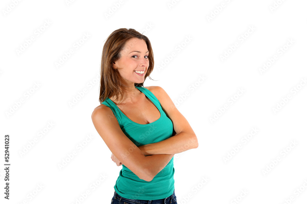 Smart beautiful girl with arms crossed Smart beautiful girl with arms crossed