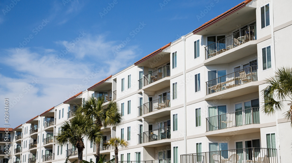 Balconies on Tropical Coastal Condos