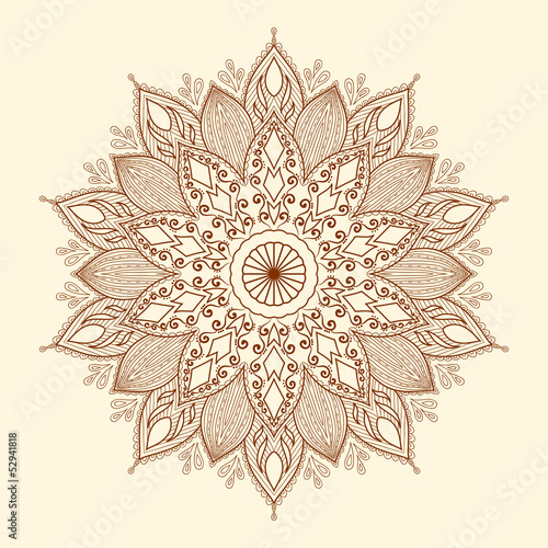 Naklejka kwiat ornament wzór indyjski mandala
