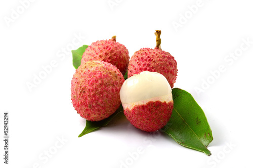 closeup of freshly Lychee fruits