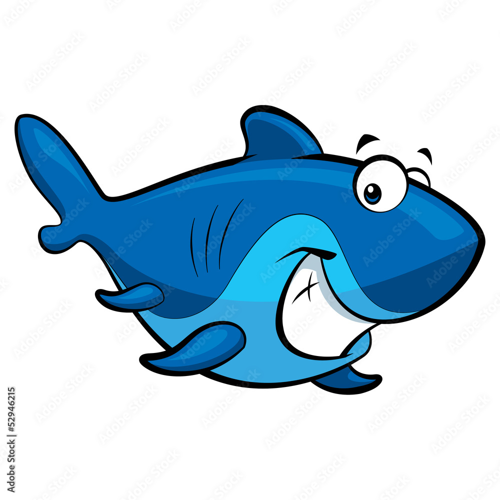 Cartoon smiling shark Stock Illustration