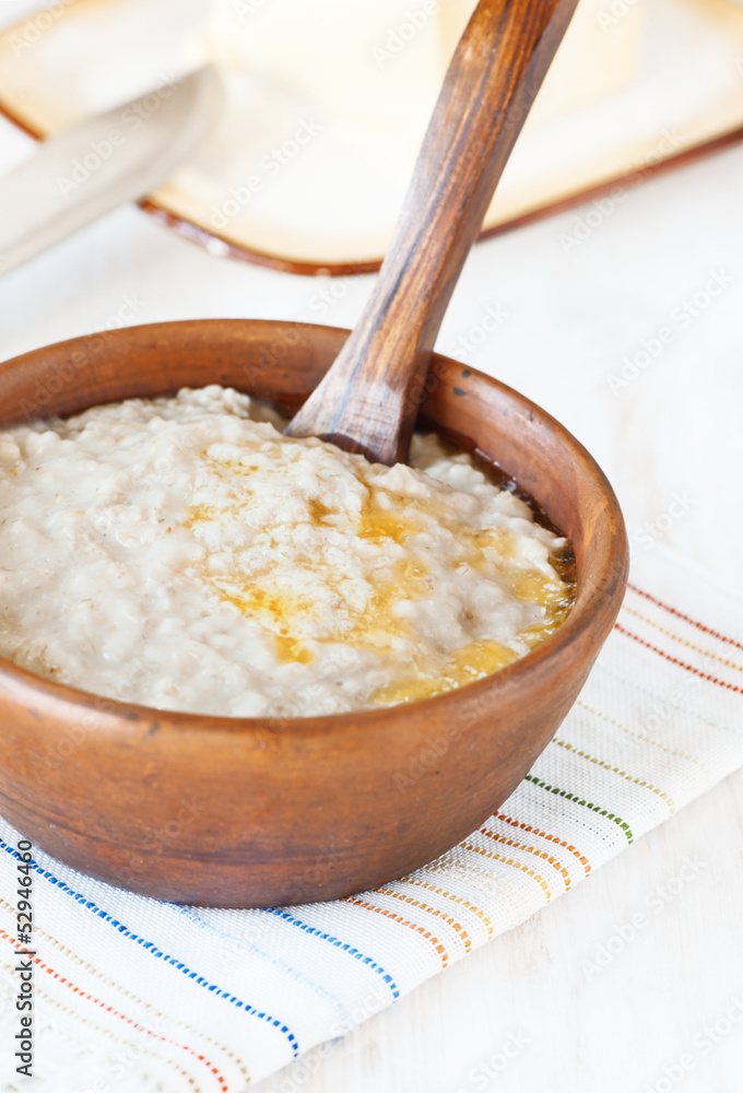 Oatmeal with melting butter Oatmeal with melting butter