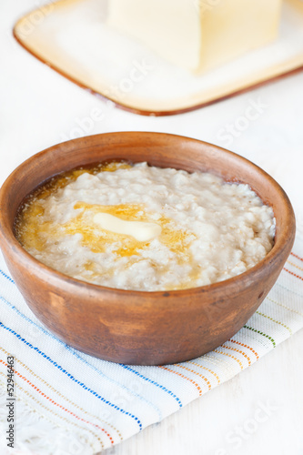 Porridge with melting butter