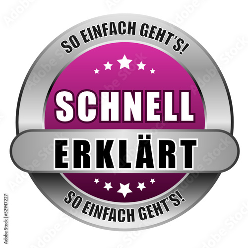 5 Star Button pink SCHNELLE ERKLÄRT SEG SEG