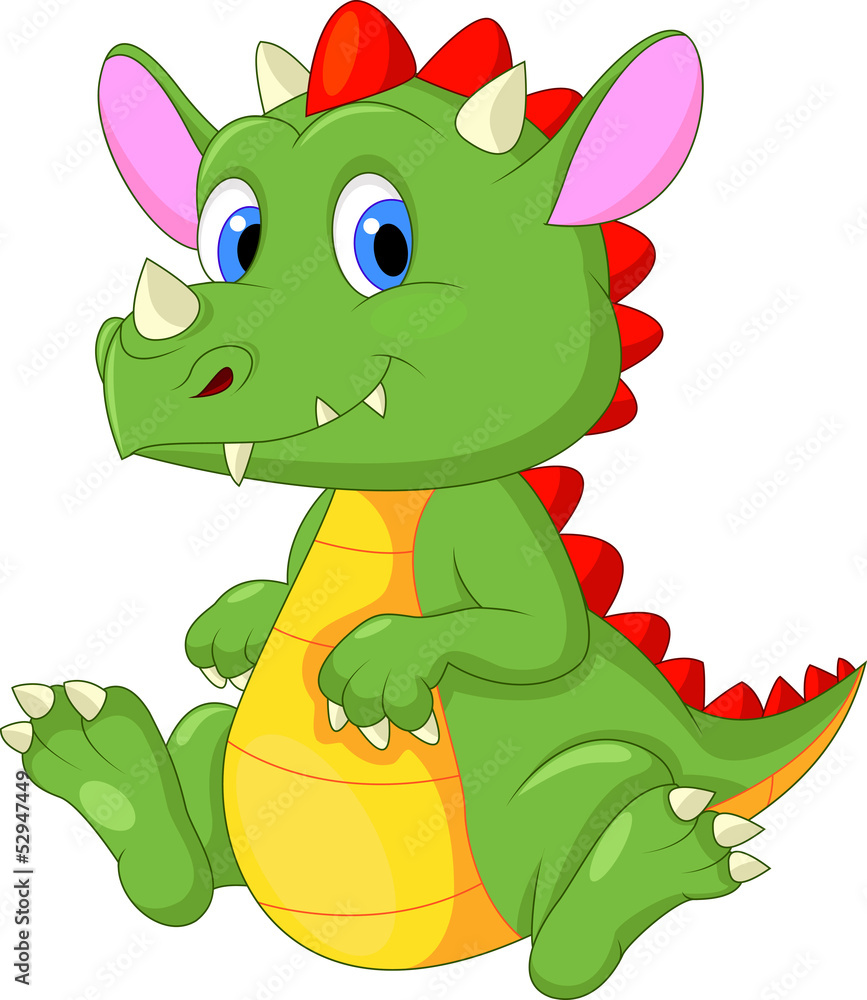Fototapeta premium Cute baby dragon cartoon