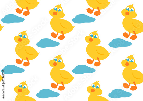 yellow duck seamless background © Little Sparrow