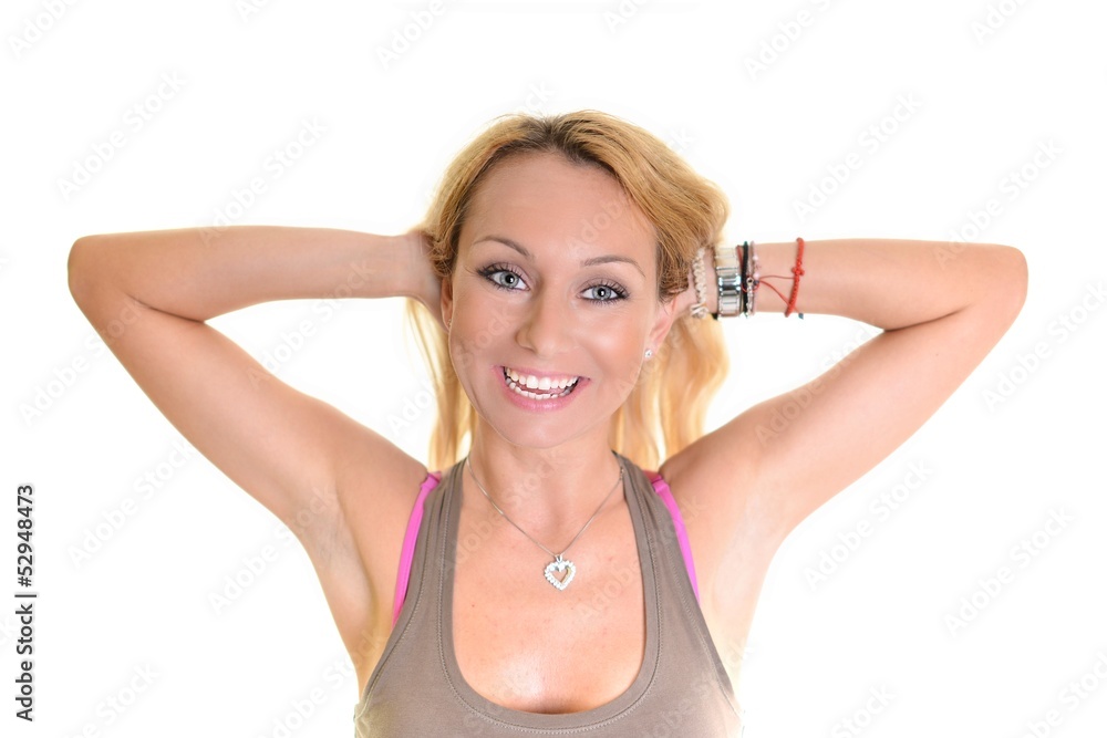 Belle jeune femme. Isolé sur fond blanc Belle jeune femme. Isolé sur fond blanc
