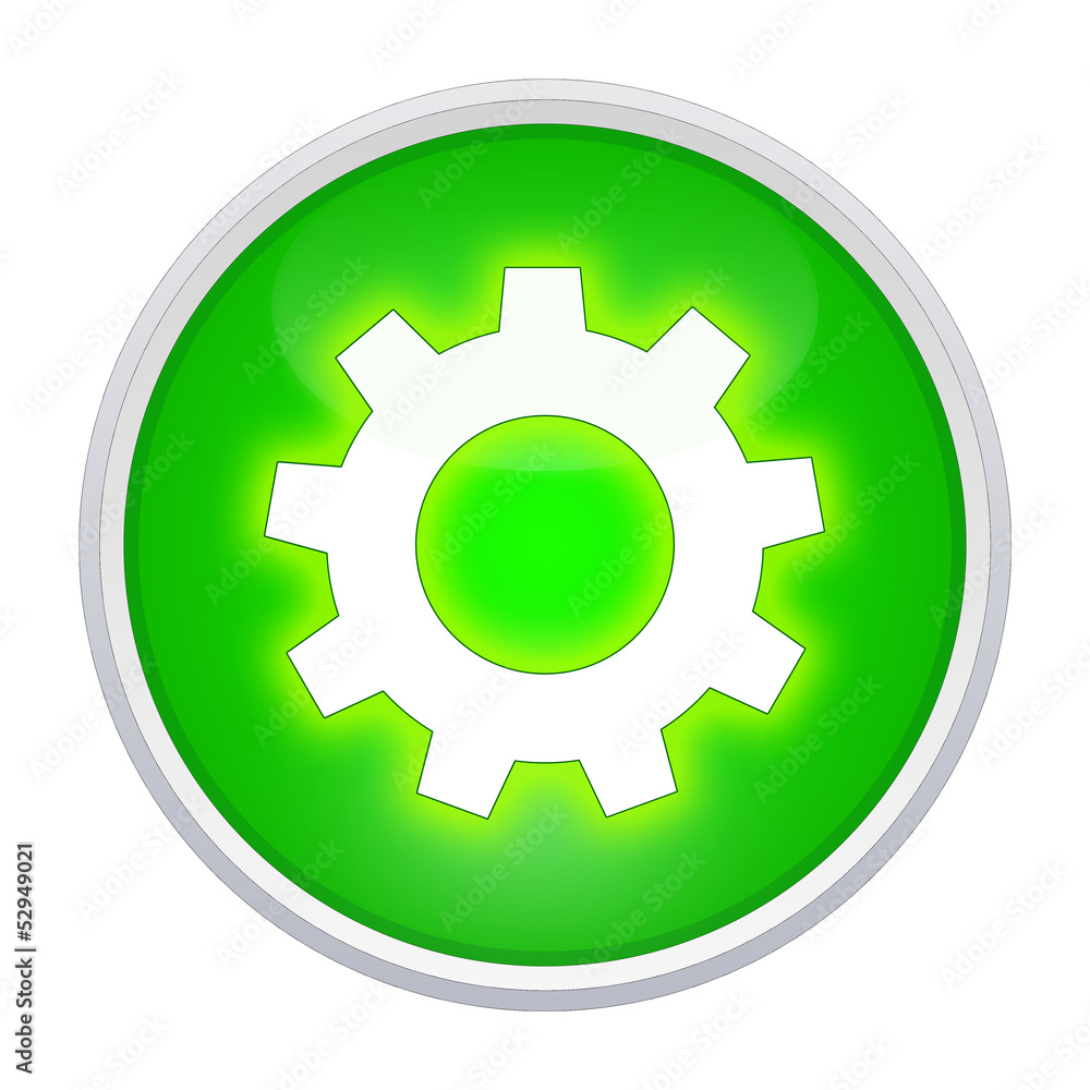 zahnrad button grün