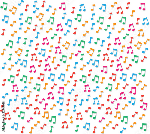 Small colorful music notes background