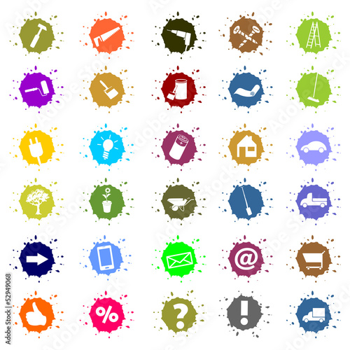 diverse Buttons, Icons,Symbole für Handwerker