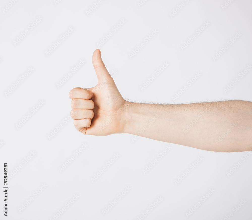 man showing thumbs up