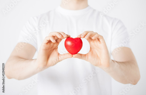 man hands with heart