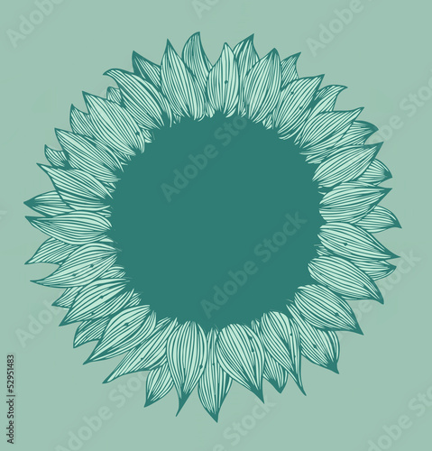 Green round flower text banner