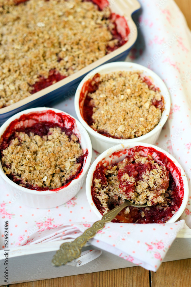Strawberry and apricot crumbles Strawberry and apricot crumbles