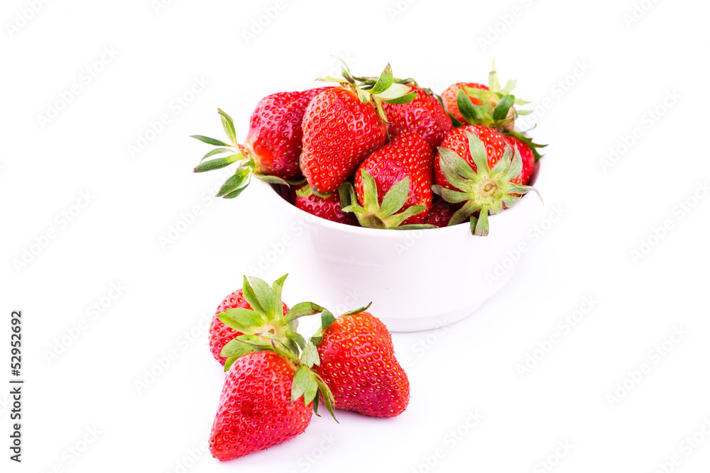 Fresh strawberries isolated on white background. Fresh strawberries isolated on white background.