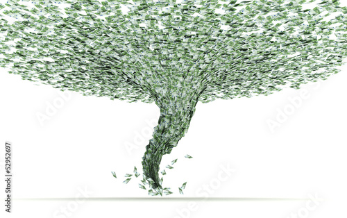 Crisi economica come tornado risucchia moneta