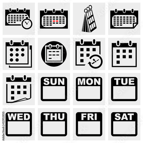 Calendar vector icons set.