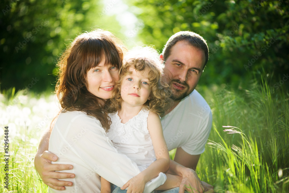 Fototapeta premium happy family having fun outdoors