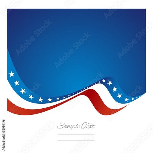 Abstract US flag ribbon vector