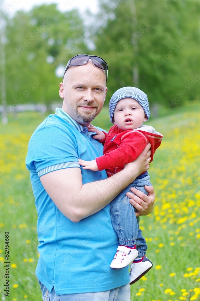 Fototapeta premium father and son outdoors