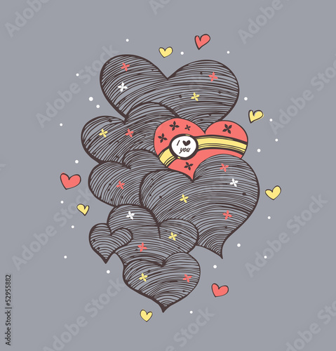 Original linear hearts