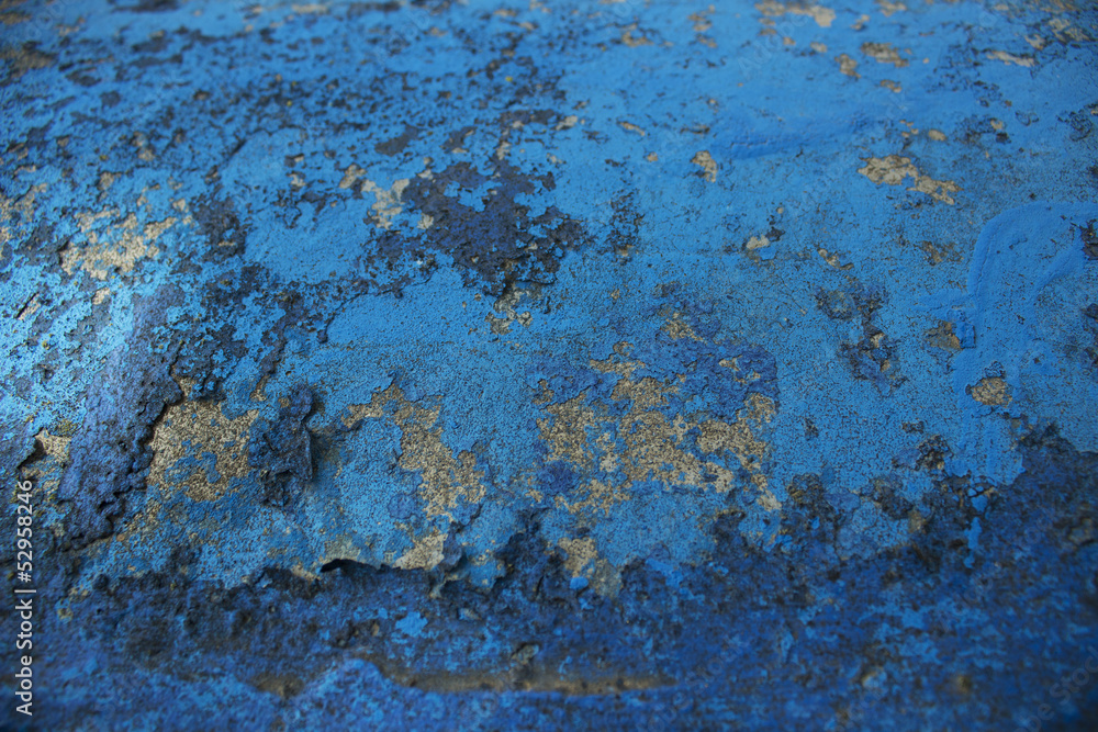 planet -  blue paint on concrete