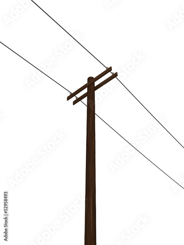 3D Rendered Power Pole