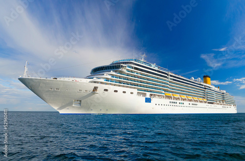 cruise ship at sea © maximchuk