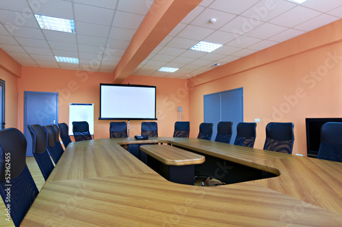 Conference table and chairs in meeting room