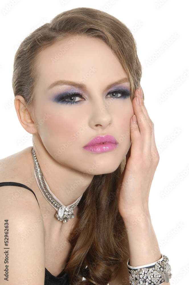 Beautiful woman make-up. Jewelry and Beauty. Fashion photo Beautiful woman make-up. Jewelry and Beauty. Fashion photo