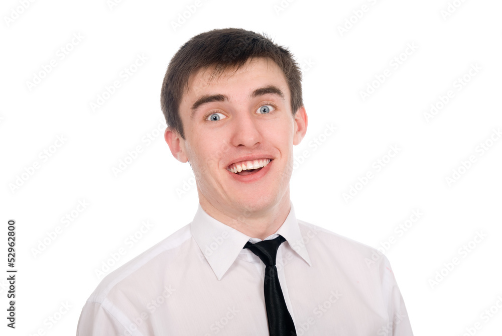 Close-up portrait of a surprised young businessman Close-up portrait of a surprised young businessman