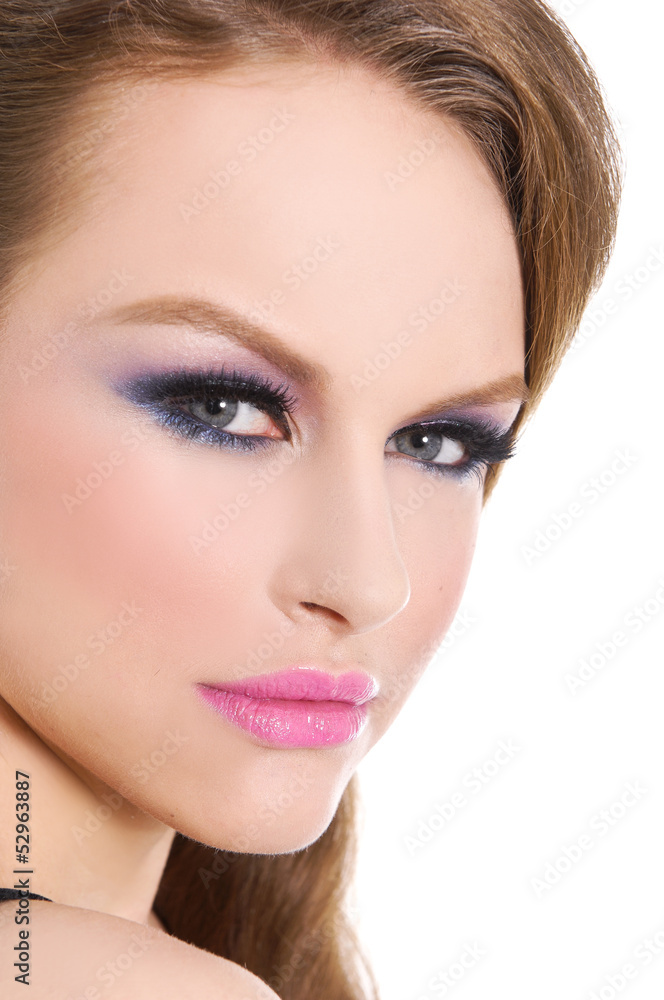 portrait of fashion girl with bright make-up portrait of fashion girl with bright make-up