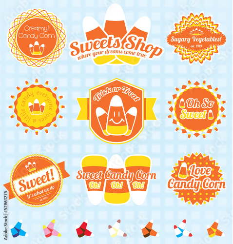 Vector Set: Candy Corn Labels and Icons