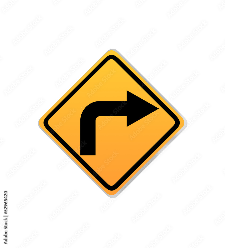 Turn right sign Turn right sign