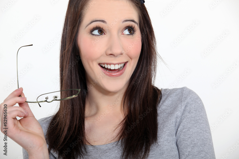 Young brunette smiling. Young brunette smiling.