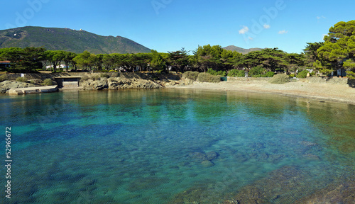 Mediterranean cove with clear water in Cadaques, Costa Brava, Catalonia, Spain