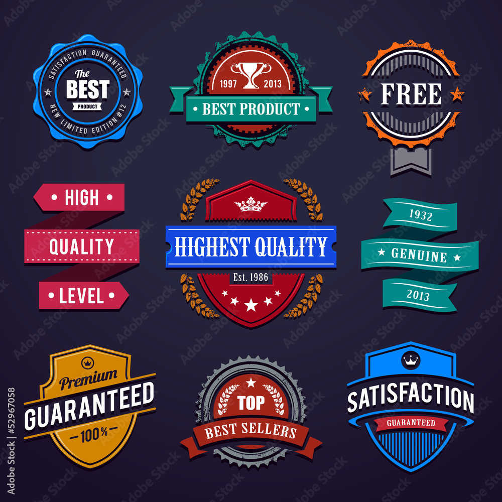 Obraz premium Vintage premium quality labels