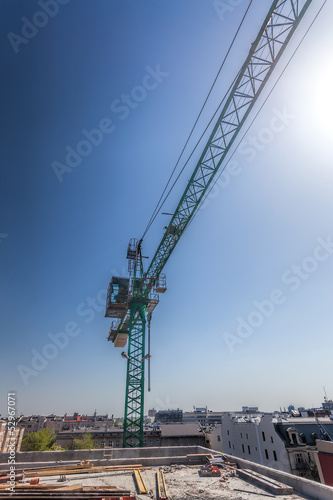 Crane on building site