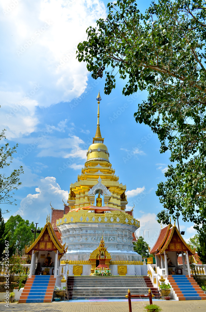 Golden Pagoda in ancient temple of northern of chiang mai ,THAIL Golden Pagoda in ancient temple of northern of chiang mai ,THAIL