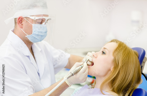 medical dentist procedure of teeth polishing 