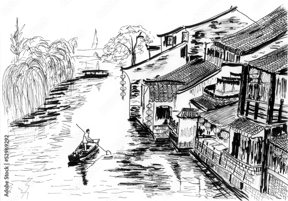 sketch The river village wuzhen