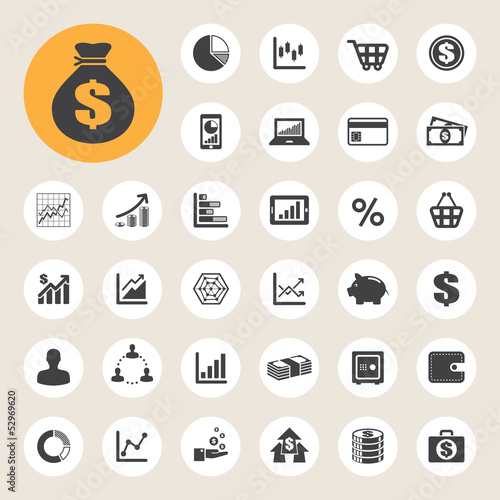 Business and finance icon set.