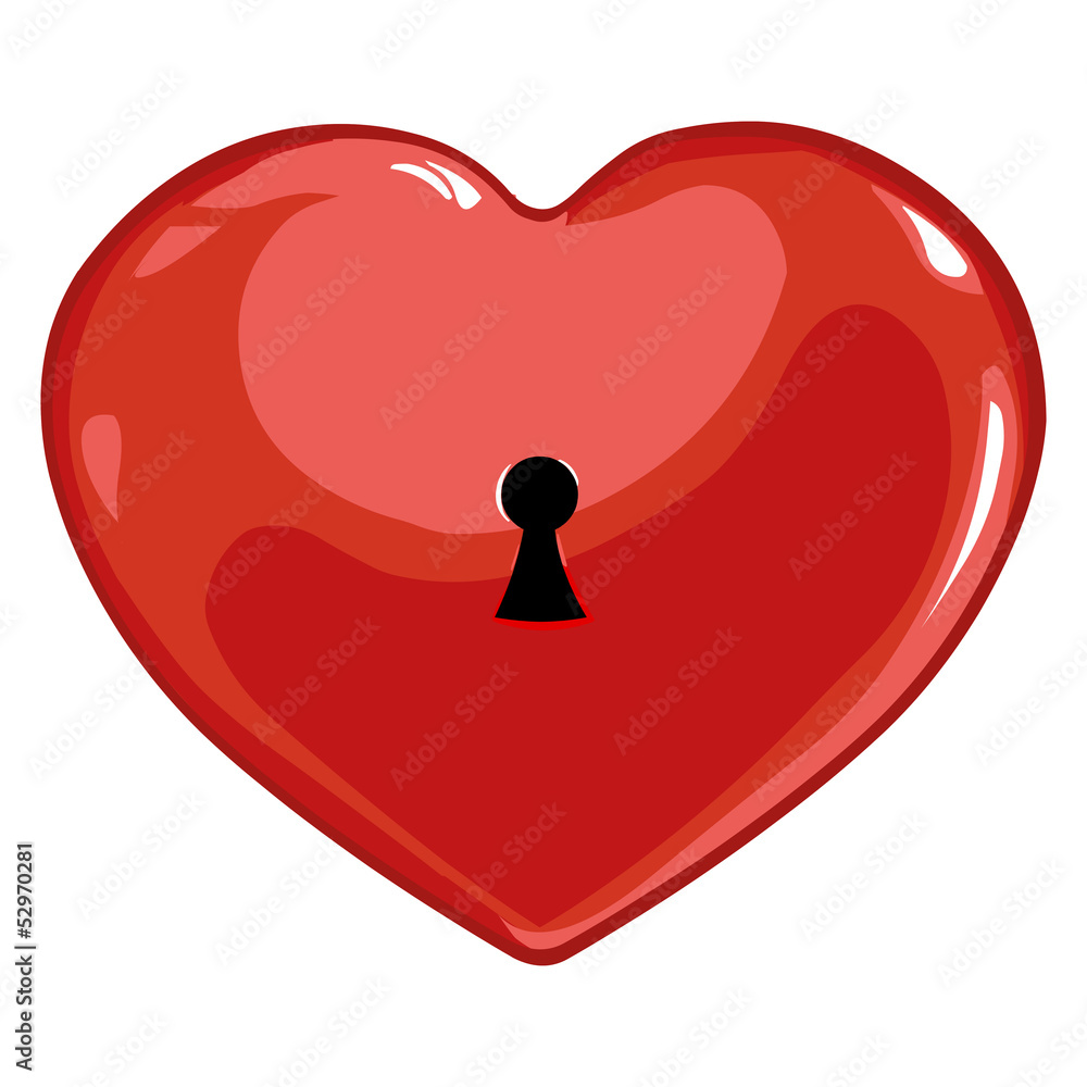 vector red heart with a keyhole vector red heart with a keyhole