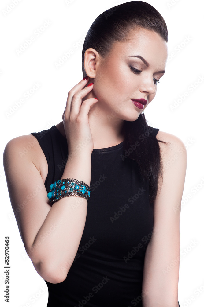 fashion woman in exclusive jewelry. Professional makeup fashion woman in exclusive jewelry. Professional makeup