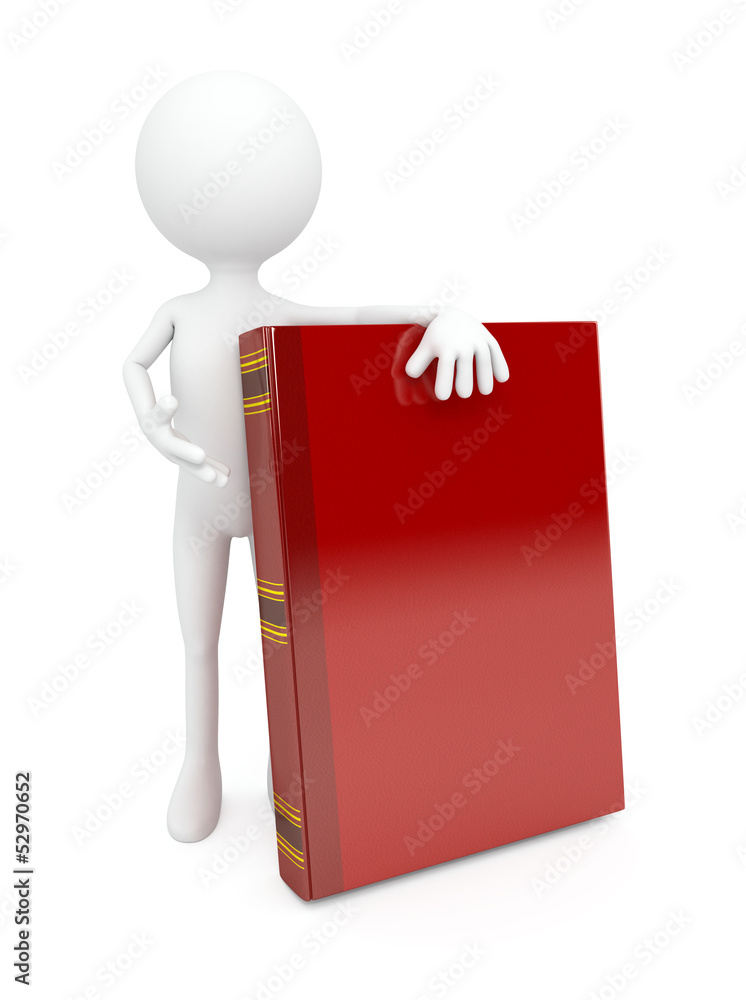 Small person stands alongside a book Small person stands alongside a book