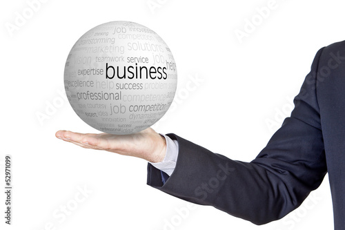Obraz na płótnie businessman with conceptual sphere