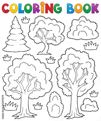 Coloring book tree theme 1