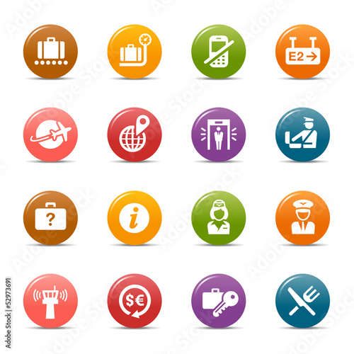 Colored Dots - Airport and Travel icons
