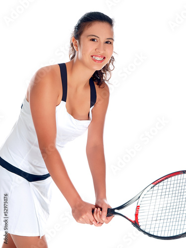 mädchen spielt tennis